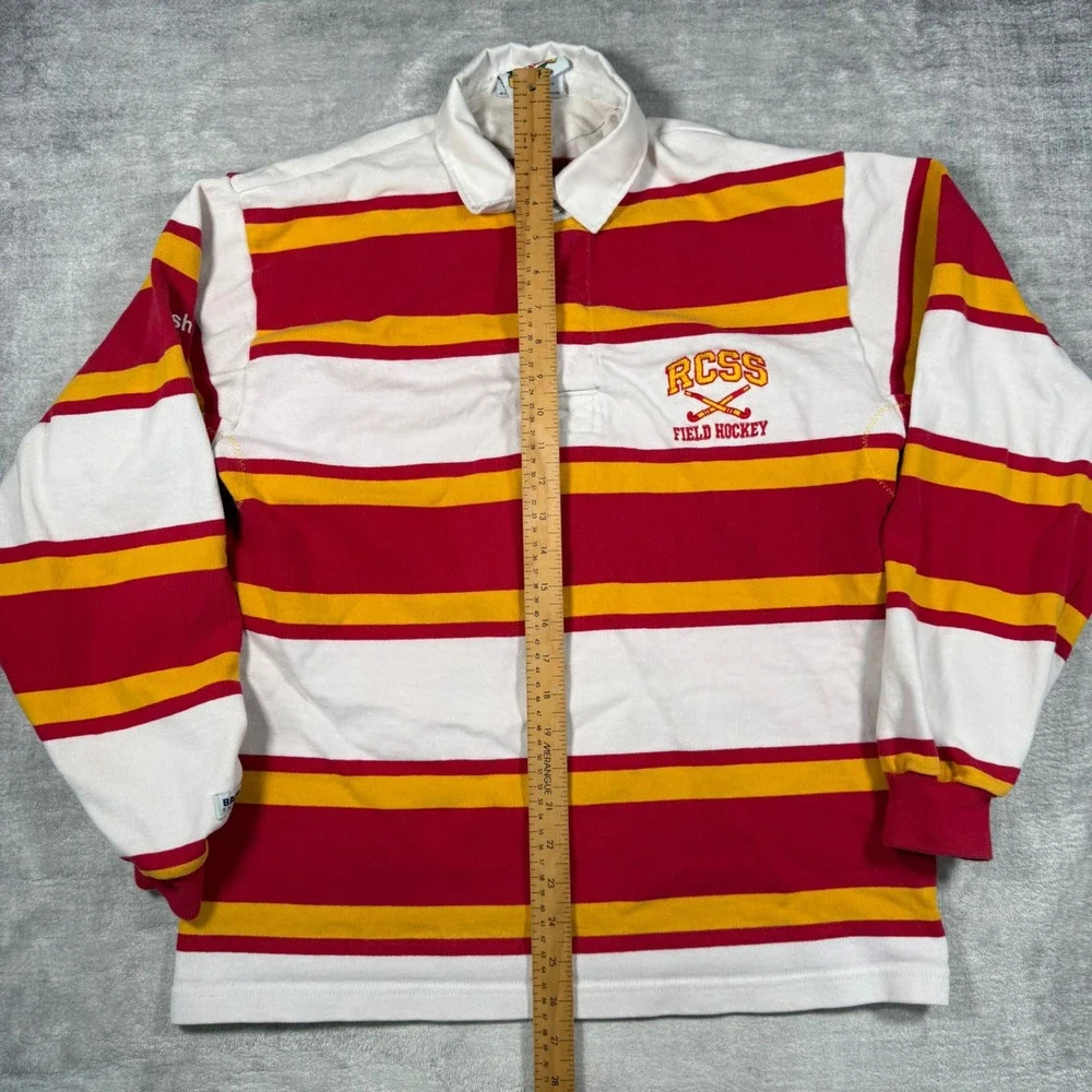 Barbarian Rugby Shirt Mens Small Red Striped Vintage 90s RCSS Field Hockey Polo - Picture 8 of 11